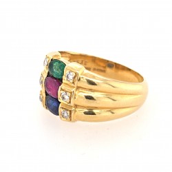 Pre Owned 18ct Multi Gem Ring ZX709 Pre Owned 18ct Multi Gem Ring ZX709